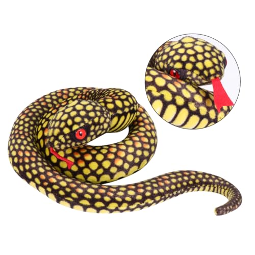 Yardwe 1 Stück Simulierte Schlangenfigur Plüsch Spielzeugschlangen falsche Schlange Halloween-Schlange PP Baumwolle Gelb Yardwe 1 Stück Simulierte Schlangenfigur Plüsch Spielzeugschlangen falsche Schlange Halloween-Schlange PP Baumwolle Gelb von Yardwe