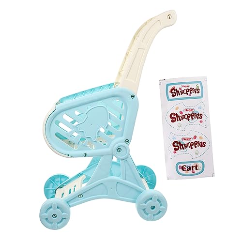 Yardwe 1 Stück Simulierter Warenkorb kinderküche kaufmannsladen einkaufswagen für Karren Miniaturwagen Körbe schubkarre Simulierter Supermarktwagen Puppenregal Plastik Blue von Yardwe