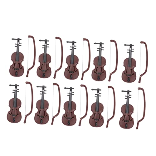 Yardwe 10 Sätze Violin Dekoration Teiliges Retro Violin Figuren für Puppenhaus Musikinstrument Deko für Schreibtisch Zuhause Robuste und Sichere Materialien Fotorequisit und von Yardwe