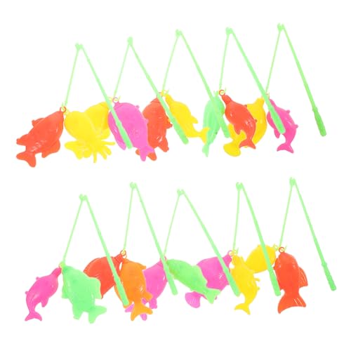 Yardwe 10 Stück Angelspielzeug Waschbeckenspielzeug Für Poolspielzeug Fisch -angelrute Outdoor-wasserspielzeug Babybadspielzeug Badespielzeug Plastik von Yardwe