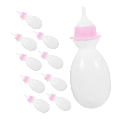 Yardwe 10 Stück Babyflasche kinderspielzeug puppenhauszubehör Spielzeugflasche puppenzubehör Mini-Milchflasche Puppenflasche Babypuppensachen Plastik Weiß von Yardwe