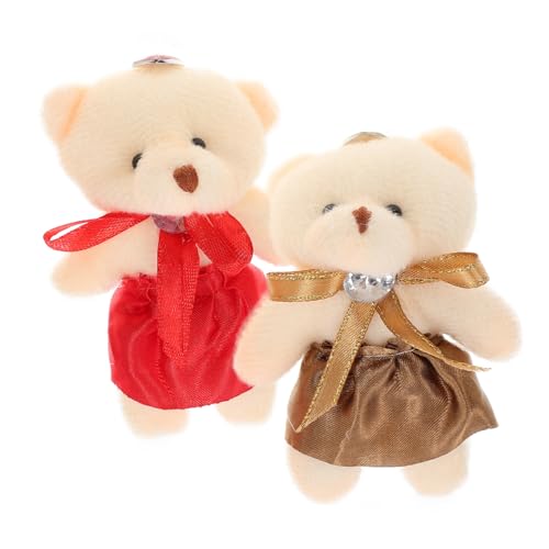 Yardwe 10 Stück Bärenanhänger Plüschspielzeug Mini Tragen Plüschtiere Kleiner Junge Puppenornament Schlüsselanhänger Kuscheltiere Anhänger Partydekorationen Pp Baumwolle Black von Yardwe