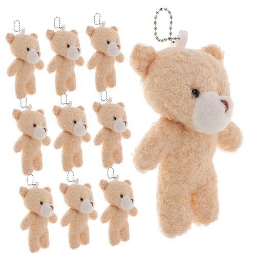 Yardwe 10 Stück Bärenanhänger Stofftier Schlüsselanhänger Bär Partygeschenke Mini Bären Bären Schlüsselanhänger Kleiner Bär Hängende Mini Bärenfiguren Kleine Bären Mini Bären von Yardwe