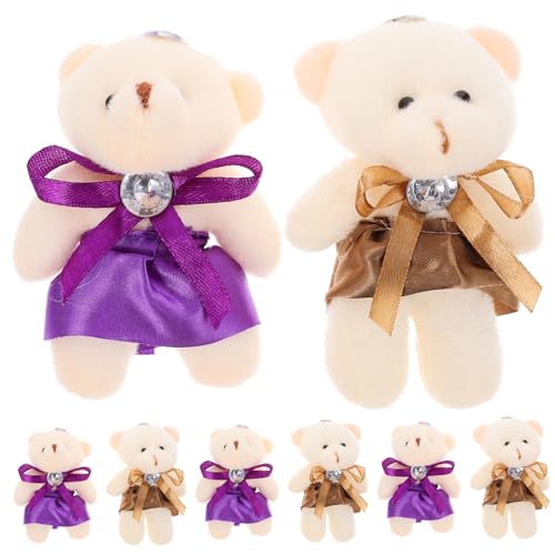 Yardwe 10 Stück Bärenanhänger hängend knuddelig weiche kleine Puppe Mini Figur Plüschbär Anhänger für Rucksäcke Puppenornament Schlüsselanhänger Schlüsselkettenanhänger Tuch von Yardwe