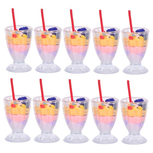 Yardwe 10 Stück Blaubeereismodell DIY -Mikrolandschaftsmodelle realistische Mini -Puppenhausmodelle Probieren Sie MINI Dessertspielzeug DIY -Miniaturdekorationen Plastik von Yardwe