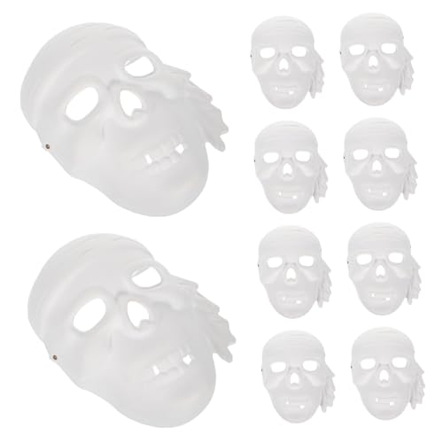 Yardwe 10 Stück DIY Piratenmasken Unbemalte Masken für Kostümpartys Maskerade und Cosplay für Kreative Bastelprojekte von Yardwe