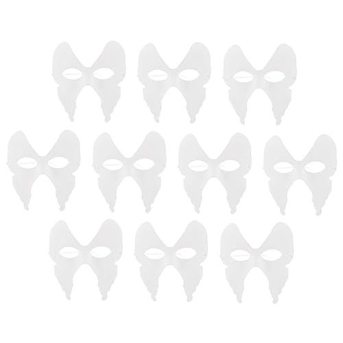 Yardwe 10 Stück Diy Handbemalte Masken Weiße Leere Maske für Karneval Cosplay Halloween Kreatives Basteln für Partys und Festivals Pulp Material Einfach zu Gestalten von Yardwe
