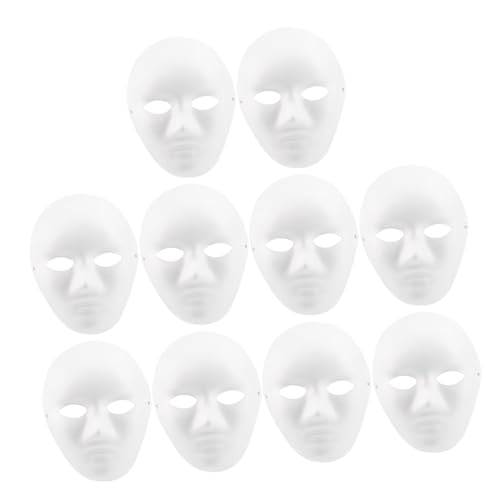 Yardwe 10 Stück Diy Papiermasken für Maskenball Unbemalte Gesichtsmaske zum Bemalen Kreative Bastelmasken für Halloween Karneval und Partys für Kunst und Handwerk von Yardwe