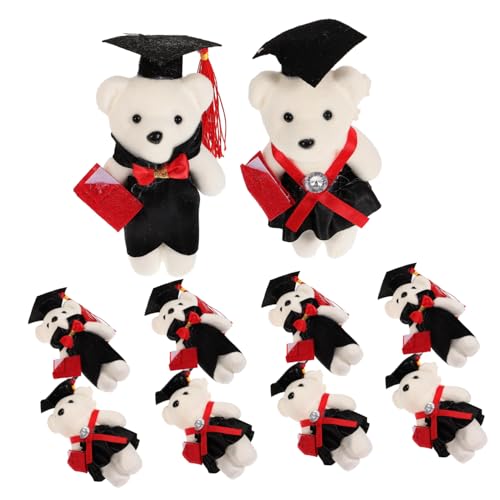 Yardwe 10 Stück Dr Bär Puppe Ornament Absolventenbär Puppe Zarter Abschlussbär Abschlussbär Bärenform Blumenstrauß Zubehör Miniatur Abschlussbär Vliesstoff von Yardwe