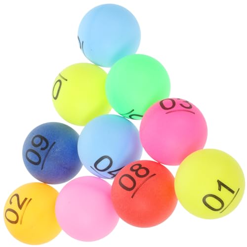 Yardwe 10 Stück Farbe Zahlenball verlosen Verlosung von Bällen zu öffnende Tombola-Bälle Partybälle Bunte Tischtennisbälle Plastikbälle für Spiele farbige Tischtennisbälle Spielbälle pp von Yardwe