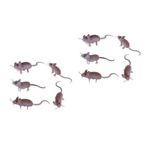 Yardwe 10 Stück Gefälschte Mäuse – Realistische Ratten-Halloween-Requisiten-Dekoration – Interessantes Spielzeug Für Katzen Und Hunde von Yardwe