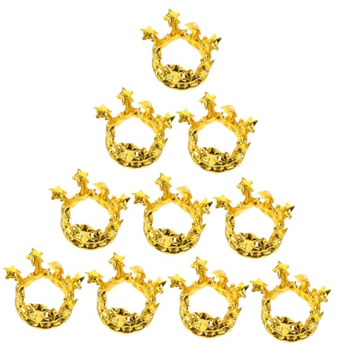 Yardwe 10 Stück Inflatable Crown für Geburtstagsfeiern und Neujahr Aluminiumfolie Krone als Fotorequisiten für Kreative Party Dekorationen Gold von Yardwe