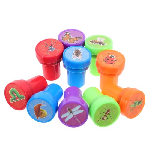 Yardwe 10 Stück Insektensiegel Stempel kinderstempel Bastelstempel Kunststempel Stempel mit Tiermotiv Stempel für Kinderparty Gefälligkeiten entzückende Briefmarken Plastik von Yardwe