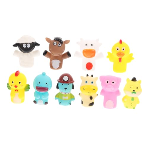 Yardwe 10 Stück Interaktive Fingerpuppenspielzeuge Fingertierspielzeug Eltern-Kind-spielspielzeug Puppenspielzeug Zum Geschichtenerzählen Hand-fingerpuppen- Fingerspielzeug Vinyl von Yardwe