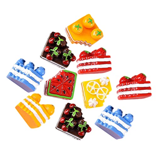 Yardwe 10 Stück Kuchenharzzubehör Miniaturen Kuchenfondant Mini-Essen Fondant für Kuchen Mini-Charms zum Basteln Kuchendekoration Simulation Schlüsselbund -Charme von Yardwe