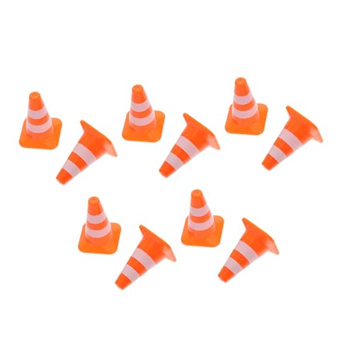 Yardwe 10 Stück Lernspielzeug für Verkehrszeichen für Verkehrszeichen kinderspielzeug Zapfen kleine Verkehrssperren Mini-Straßensperren Plastik Orange von Yardwe