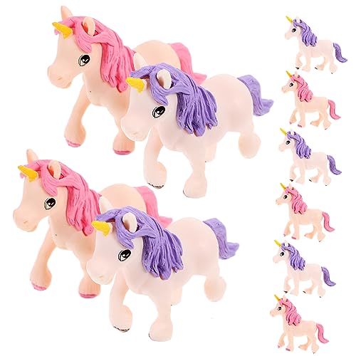 Yardwe 10 Stück Mini Einhorn Figuren Teiliges aus Einhorn Kuchen Deko und Desktop Dekoration Partys Hochzeiten und Kreative Landschaften Vivid Design und Stabilität von Yardwe