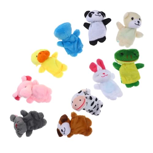 Yardwe 10 Stück Mini-Fingerpuppen spielhaus Puppen kleinkindspielzeug Puppen Hand-Fingerpuppen- Eltern-Kind- Cartoon-Fingerpuppen Plüsch von Yardwe