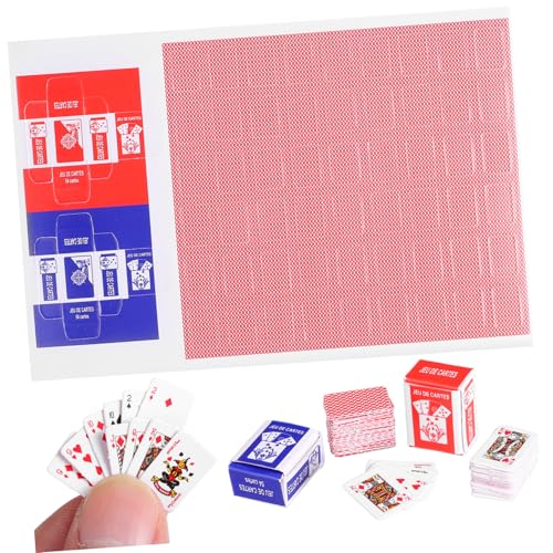 Yardwe 10 Stück Mini Spielkarten Rollenspiel Deck Puppenhaus Puppenhaus Miniaturen Dekoration Mini Spielkarten Spielkarten Kinderspielzeug Miniatur Spielkarten Beschichtetes von Yardwe