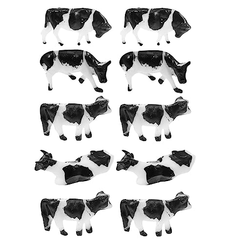 Yardwe 10 Stück Miniatur-Kuhfiguren Nutztiere Realistische Kälber Rinder Rinder Modell Feengarten Kuchenaufsatz Für Ho-Maßstab Modellbahn Landschaft Layout Landschaft von Yardwe