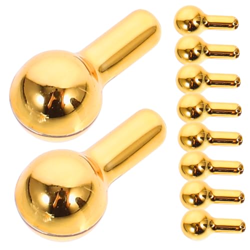 Yardwe 10 Stück Möbelknöpfe für Puppenhäuser modern Gold Größe Puppenhaus-Kommode klein handhaben kunststoffgriff puppenhauszubehör Mini-Knöpfe Schubladengriffe für Puppenhäuser Plastik von Yardwe