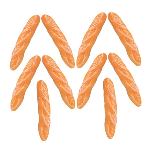 Yardwe 10 Stück Nachgemachtes langes Baguette puppenhaus Ausstattung Miniaturen winzig Dekoration Brotmodell Mini-Hausverzierung Puppenhaus Stütze für Geschäft Harz Light Brown von Yardwe