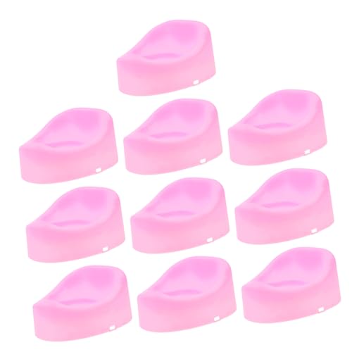 Yardwe 10 Stück Puppen-toilettenspielzeug Puppenaugen Puppenhaus Spielzeuge Kleine Hausmöbel Mini-Toilette Töpfchen Für Babypuppen Mini-töpfchen Mini Möbel Rosa Plastik von Yardwe