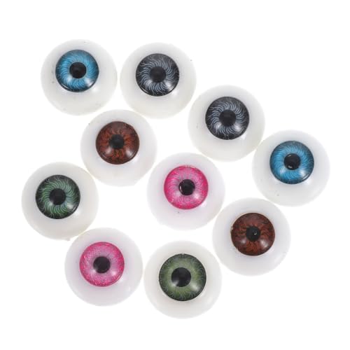 Yardwe 10 Stück Puppenkontaktlinse Puppenbär -zubehör Realistische Bärenaugen Realistischer Bärende Halloween-Horror-Requisiten Handwerkliche Augen DIY Puppenauge Stofftier Machen Plastik von Yardwe