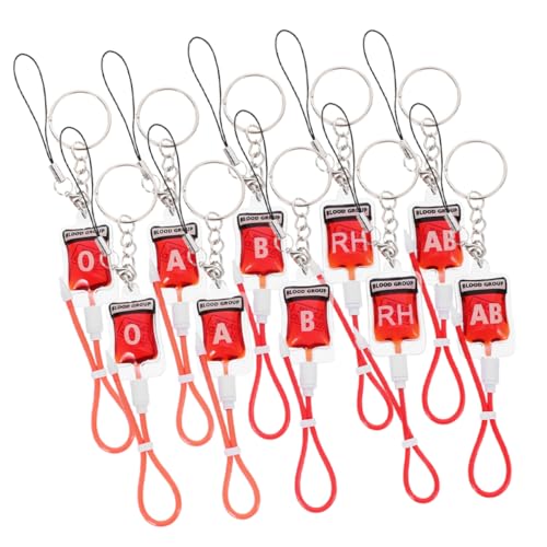 Yardwe 10 Stück Schlüsselanhänger mit Blutgruppe Halloween-Geldbörsen und Handtaschen Kürbis-Geldbörsenanhänger Halloween-Rosa Gespenster-Partygeschenke Metall von Yardwe