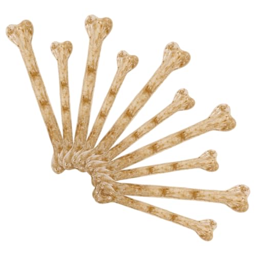 Yardwe 10 Stück Simulierte Knochendekorationen Mini-Knochen Plastikknochen Halloween Skelette Knochen Halloween Mini-Plastikknochen Knochen Knochen-Halloween von Yardwe