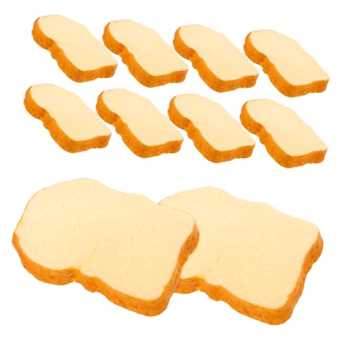 Yardwe 10 Stück Simulierte Toastscheiben Brot Basteln Gummi Spiellebensmittel Gefälschter Toast Realistisches Lebensmittel Simulation Lebensmittel Toast Realistische von Yardwe