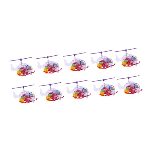 Yardwe Aufzieh Helikopter Spielzeug für Kinder 10 Stücke Kunststoff Spielzeug Cartoon Design für Jungen und Mädchen Party Mitgebsel und Geschenkideen von Yardwe