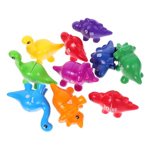 Yardwe 10 Stück Teiliges Dinosaurier Lernspielzeug für Kleinkinder Robustes Plastik Alphabet und Zahlen Sortierset Fördert Kreativität Feinmotorik und Frühes Englischlernen Kindgerechtes von Yardwe