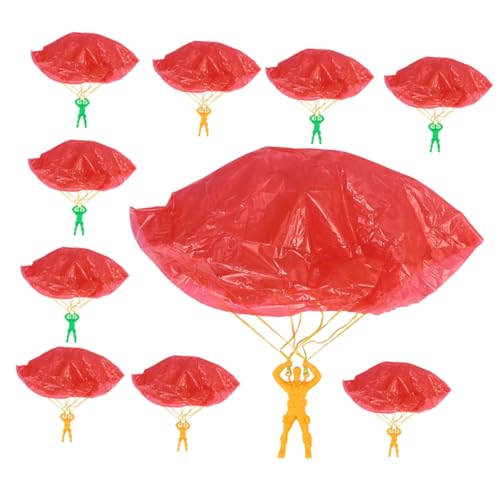 Yardwe 10 Stück Teiliges Fallschirmspielzeug für Handwurf mit Figuren Outdoor Aktivitäten Geburtstagsfeiern und Spielspaß Zufällige Farbe von Yardwe