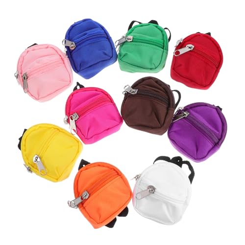 Yardwe 10 Stück Teiliges Mini Puppenrucksack mit Reißverschluss Robustes für Kreatives Rollenspiel Kompakte Taschen für Accessoire für Puppen und Fantasievolle Spielstunden von Yardwe