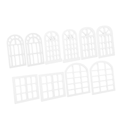 Yardwe 10 Stück Teiliges Miniatur Holzfenster Stabile Kleine Fensterrahmen für Puppenhaus Möbel Realistische Mini Fenster Modelle für DIY Puppenhaus Dekoration und Schlafzimmer Zubehör von Yardwe