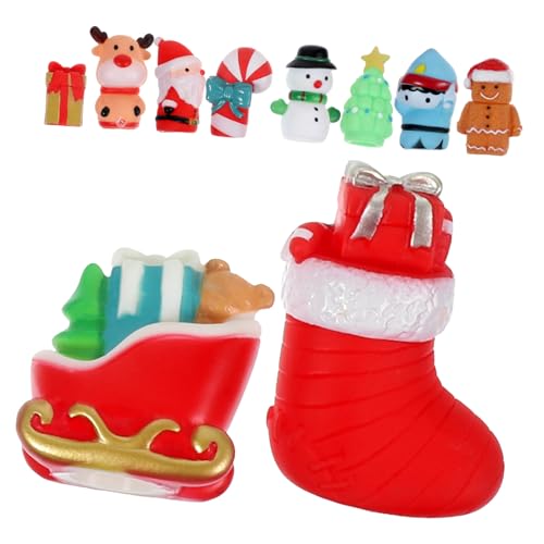 Yardwe 10 Stück Teiliges Weihnachts Fingerpuppen aus Sicherem mit Santa Schneemann Rentier und Tannenbaum Pädagogisches Mini für Vorschule für Weihnachtsfeiern und Rollenspiele von Yardwe