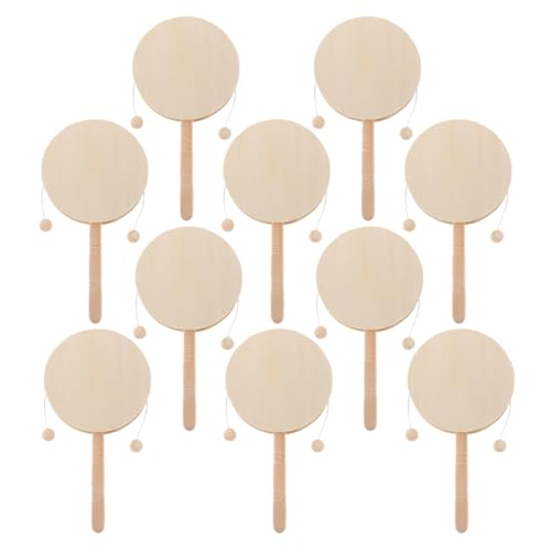 Yardwe 10 Stück Unlackierte Holzrassel Trommel zum Selbergestalten Kreatives DIY für Percussion für Kunstprojekte und Gemeinsames Yardwe 10 Stück Unlackierte Holzrassel Trommel zum Selbergestalten Kreatives DIY für Percussion für Kunstprojekte und Gemeinsames von Yardwe