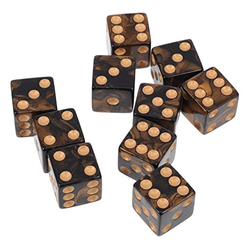 Yardwe 10 Stück Würfel groß sechs Punkt Unterhaltung Forderung einseitig Spiel Acryl Black von Yardwe