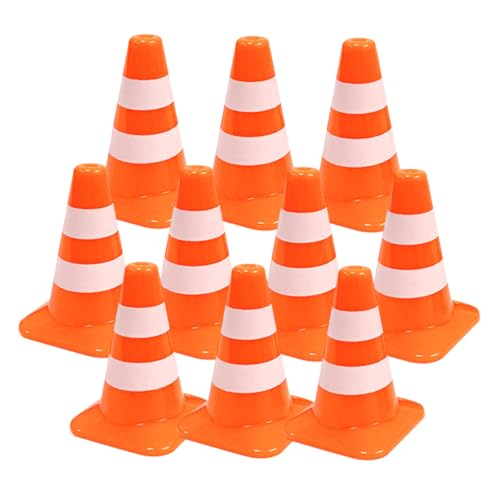 Yardwe 10 Stück Zubehör für Leitkegel Straßenkegel Zapfen für das Fußballtraining Sandtischverzierungen Miniatur Barrikade Bildungsspielzeug Verkehrsmodelle Mini-Leitkegel pp von Yardwe