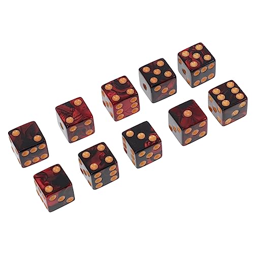 Yardwe 10 Stück Zweifarbige Würfel sechsseitige Würfel Spielwürfel Brettspiele Würfel Bunte Würfel Acryl rot von Yardwe