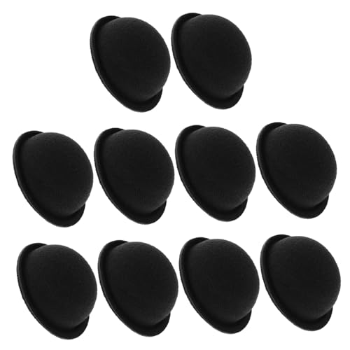 Yardwe 10 Stück kleiner Zylinder Party-Kappe Zylinder für Bastelarbeiten Puppenhut Mini-Zylinder Melone Bowler-Hüte Mini-Bowlerhut Stoff Black von Yardwe