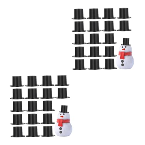Yardwe 100 Stck. Mini Formelhüte aus Kleine Schwarze Partyhüte für Diy Weihnachtsdeko Puppenzubehör Zarte Mini Hüte für Schneemann und von Yardwe