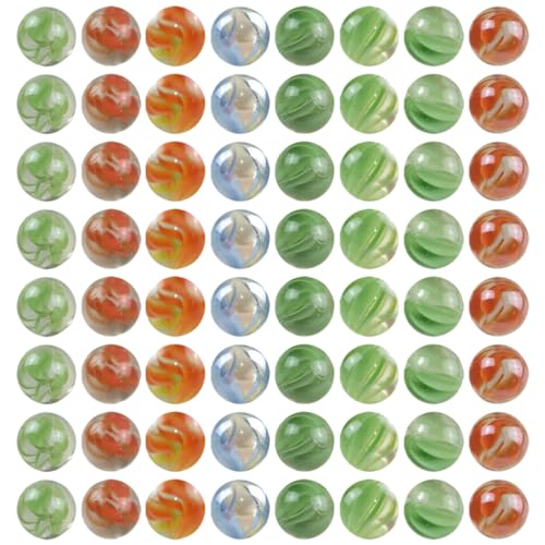 Yardwe 100 Stück Farbige Glasmurmeln für Dekorative Murmeln für Aquarien und Deko Robuste Shooter Murmeln aus Hochwertigem Zufällige Farbe von Yardwe