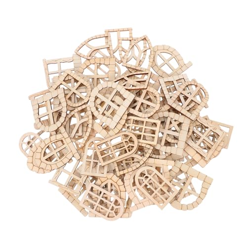 Yardwe 100 Stück Feentür Gartentür Gartentür Holzdekoration Miniatur Feentür Figuren Mini Feentür Zum Basteln Miniatur Puppenhaus Fenster Holz Mini Tür Dekoration Beige von Yardwe