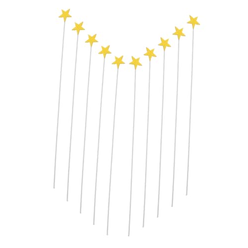 Yardwe 100 Stück Goldene für Vorspeisen Tortenaufsatz zum Thema Weltraum Cupcake-Deko-Topper Tortenaufsätze für Geburtstage Schloss-Kuchen-Deckel Yellow von Yardwe