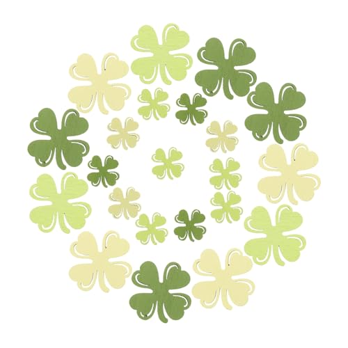 Yardwe 100 Stück Kleechips Kleeblattgrünes Konfetti Patricks Day Tischkonfetti Urlaub glücksbringer deko holzkonfetti st patricks day dekorationen für den tisch Kleeblatt Konfetti von Yardwe