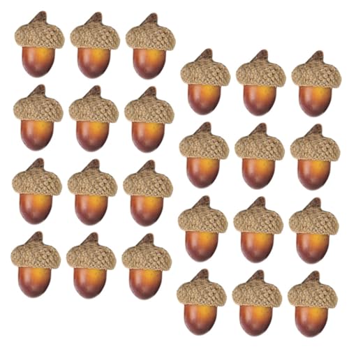 Yardwe 100 Stück Künstliche Eichel Dekoration Großpackung Künstliche Eicheln Requisiten Kappe Realistische Nuss Für Künstliche Gefälschte Mini Weihnachtsbastel Ornamente Party von Yardwe