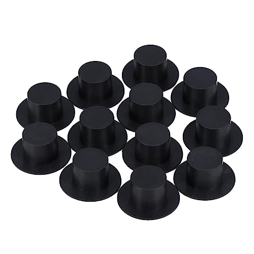 Yardwe 100 Stück Mini Clown Hut Ornament DIY Bastelmaterial für Weihnachtsdekoration Schwarze Kunststoff Minihüte Kreative Bastelaccessoires für Erwachsene von Yardwe