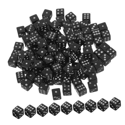 Yardwe 100 Stück Mini Schwarze Würfel Kleine Kunststoffwürfel für Brettspiele Bastelprojekte und Partyspiele Tragbare Miniwürfel mit Lesbaren Punkten für Spielaktivitäten von Yardwe